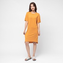 캐럿 여성용 데일리 스트라이프 반팔 원피스
