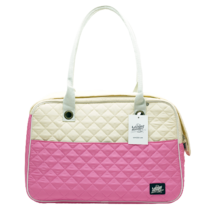 멍뭉스 반려동물 퀄팅 토드백 이동가방, 핑크 + 옐로우