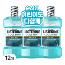 리스테린 쿨민트 마일드 구강청결제, 1000ml, 12개
