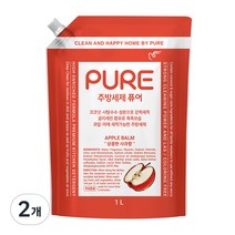 피죤 퓨어 주방세제 애플밤, 1L, 2개