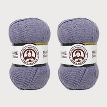 DIKTAS 마담카튼 면사 아크릴 혼합 뜨개실 2p, 46.퍼플그레이