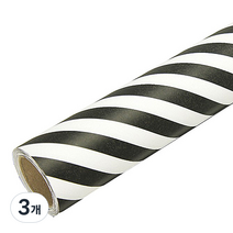 제일포장 사선 종이 롤포장지, 검정, 3개
