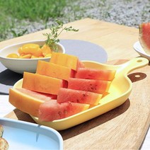 칠린 멜라민 웨어 사각 후라이팬 접시, 옐로우, 1개