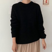 아모르데이 여성용 히릿라운드 민자 심플 소프트 스웨터