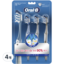 오랄비 크로스액션 35모 탁월한 세정 칫솔, 3개입, 4개