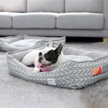 레드퍼피 퍼레쉬 사각 펫쿠션, 그레이