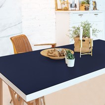 어나더 양면 가죽 방수 사각 식탁보 매트, 80 x 180 cm, 네이비 + 옐로우