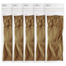 생활공작소 라텍스 고무장갑 M, 베이지, 중(M), 5개