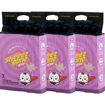 쉬즈곤 고양이 몽글 응고형 두부 모래, 3개, 7L, 라벤더