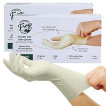 프로그 파우더프리 라텍스장갑, 화이트, 대(L), 2개