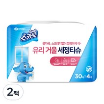 스카트 유리거울세정티슈 30매 4입, 2팩