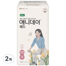 디펜드 여성용 애니데이 요실금 패드 대용량, 18개입, 2개, 대형