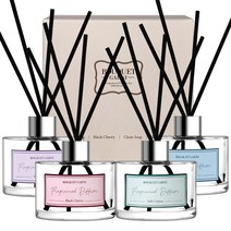 부케가르니 디퓨저 200ml x 4종 세트, 소프트 코튼, 블랙 체리, 클린솝, 화이트 머스크