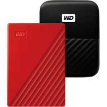 WD My Passport 휴대용 외장하드 + 파우치, 5TB, 레드