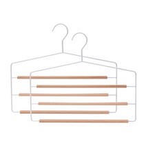 진영컴퍼니 나무 옷걸이 바지걸이 3단, 흰색, 2개