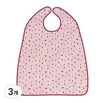 더해피 성인 방수 초코렛 버튼형 턱받이, 핑크, 3개