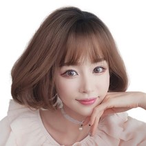 하이유니 보브컷 C컬 펌 단발 통가발 26cm + 가발망 + 거치대 세트, 라이트브라운, 1세트