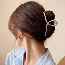 두발로 메탈 리본 올림머리 헤어 집게핀 12cm