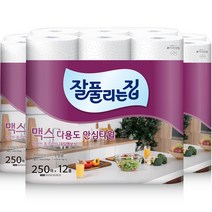 잘풀리는집 맥스 다용도 키친타올 250매, 12개입, 3개