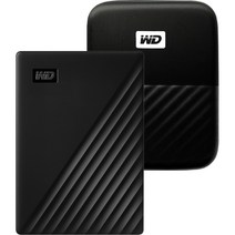 WD My Passport 휴대용 외장하드 + 파우치, 2TB, 블랙