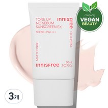 이니스프리 톤업 노세범 선스크린 EX SPF50+ PA++++, 3개, 60ml