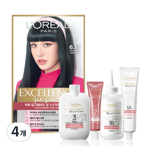 로레알파리 엑셀랑스 파리지앵 시크 염모제, 6.17 아쿠아 매트, 4개