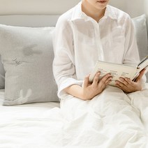 쉬즈홈 순면 등쿠션 일자형 솜포함, 러버 그레이