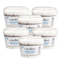 나무이야기 회오리형 원터치 사각 면봉, 350개입, 6개