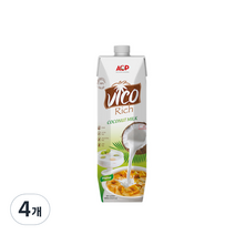 허니트리 리치 코코넛 밀크, 4개, 1000ml