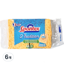 스폰텍스 드라이 셀룰로스 스펀지 2 트레디션 82 x 60 x 27 mm, 2개, 6개
