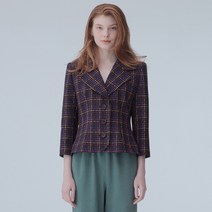 무디디 여성용 One button short check jacket 003
