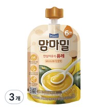맘마밀 안심 이유식 퓨레 6개월부터 100g, 바나나와 단호박, 3개