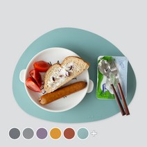 에이드엘 페블 실리콘 테이블매트 2p, 민트, 가로 350mm x 세로 270mm x 두께 1.2mm