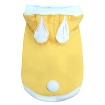 도그도그 강아지 봄토끼 후드 티셔츠, 옐로우