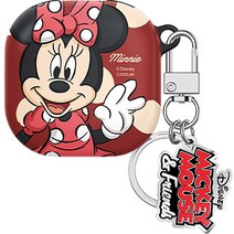 디즈니 도트 갤럭시 버즈2프로/버즈2/버즈프로/버즈라이브 케이스 도트 미니 마우스 + 키링