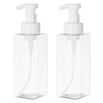 사각 거품용기 500ml, 투명(용기) + 흰색(펌프), 2개