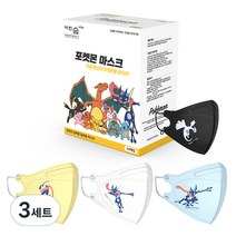 어린숨 엣지 포켓몬 아트 전설 환상을 찾아라 심볼 마스크 아동용 뉴초소형 3종 x 10p + 랜덤발송 세트, 30p, 3세트, 개굴닌자