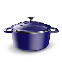 헤슬바흐 인덕션 스테인리스 합금 주물 양손 냄비 2L, 너비 20cm x 높이 9.2cm, 로얄 바이올렛 + 버터크림