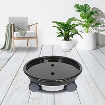 화분월드 원형 화분 받침대 모던 베이직, 반타 블랙