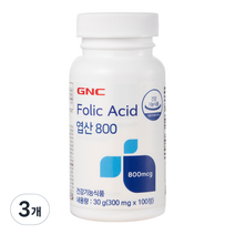 GNC 엽산 800, 100정, 3개