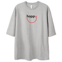 벤힛 남녀공용 SMILE 오버핏 반팔티셔츠