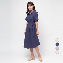 캐럿 여성용 반팔 셔츠 면 원피스