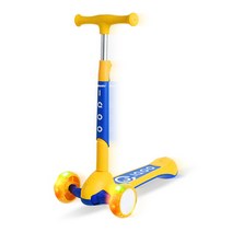 조코 유아용 LED 접이식 킥보드 IQOO SCOOTER, 옐로우 + 블루