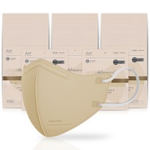 아에르 어드밴스드 라이트핏 마스크 KF80 대형, 1개입, 100개, 베이지