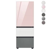 [색상선택형] 삼성전자 비스포크 김치플러스 냉장고 방문설치, 글램 화이트, RQ33A74C2AP, 글램 핑크 + 글램 화이트 + 새틴 그레이