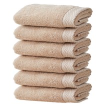 소프트터치 프리미엄 40수 코마사 수건 40 x 80 cm 150g, 베이지, 6개