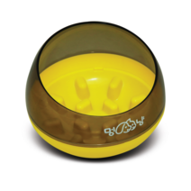 멍냥 반려동물 다이어트 슬로우 식기, 파스텔 옐로우, 1개