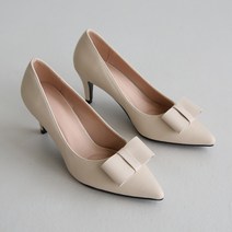 단골언니 여성용 베이직 리본 베니플 스틸레토 펌프스 힐 7cm