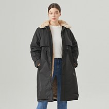 비엔엑스 카라 퍼 스트링 롱 야상 점퍼 BS3JP013L0