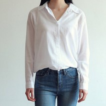 오키진 여성용 루즈핏 린넨 셔츠